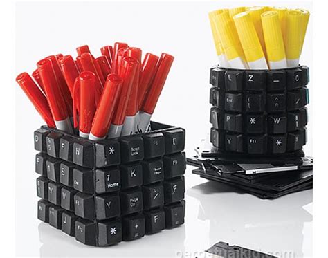 Recycled Computer Keyboard Keys Pencil Holder Gadgetsin