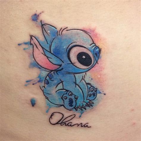 Stitch Disney Watercolor Tattoo