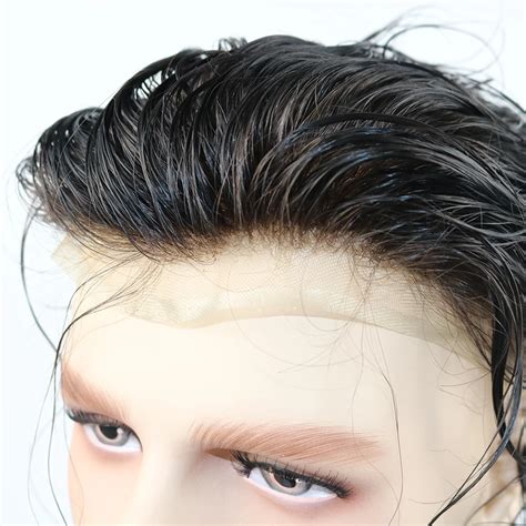 Simbeauty Full Lace Toupee Bleached Knots Mens Wig Hairpiece Toupee For