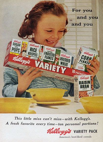Vintage Kellogg S Variety Pack Cereal Ad Retro Advertising Retro