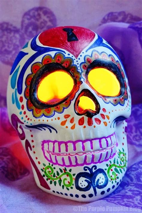 Day Of The Dead Sugar Skull Candle Holder Crafty October Day 19