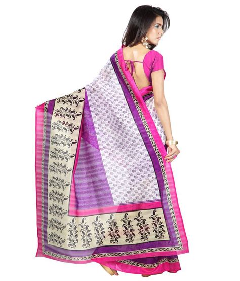 Laxmi Sarees Multi Color Bhagalpuri Silk Saree Buy Laxmi Sarees Multi Color Bhagalpuri Silk
