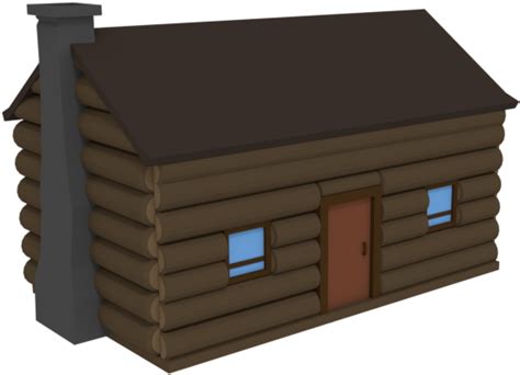 A Nice Little Low Poly Low Poly Log Cabin Clipart Large Size Png