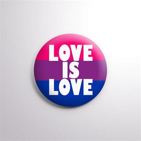 Love Is Love Bisexual Pride Flag Button Bi Lgbtq Community Etsy