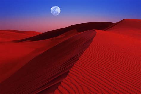 Full Moon Over Red Dunes Fine Art Photography