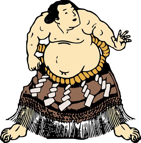 Sumo Wrestler Hand Out Wrestling Clip Art Baseball Old Japanese Man