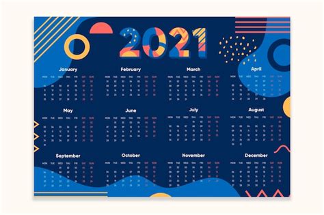 Premium Vector Abstract New Year 2021 Calendar