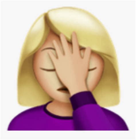 Transparent Nervous Emoji Png Woman Face Palm Emoji Png Download