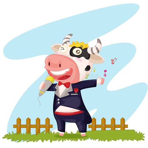 Singing Cow Stock Vector Illustration Of Singing Blue 9814973