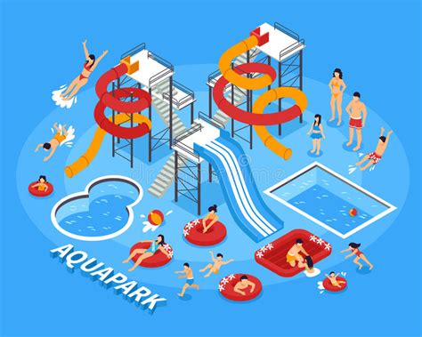 Water Park Illustration stock vector. Illustration of sand - 95290698
