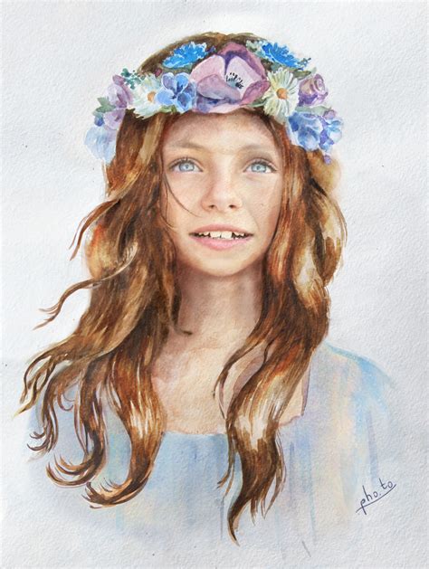 Put Your Face In A Girl With Flower Crown Painting Template