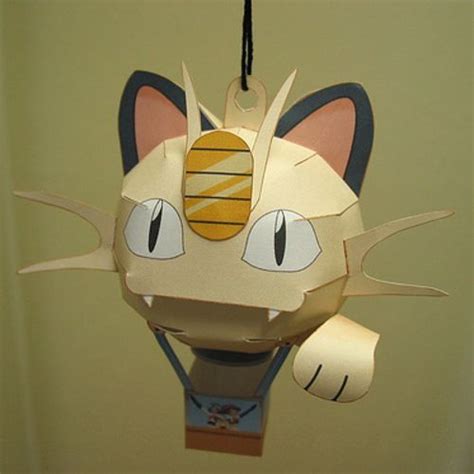 Pokemon Papercraft Meowth Balloon Paper Crafts Pokemon Pokemon Craft