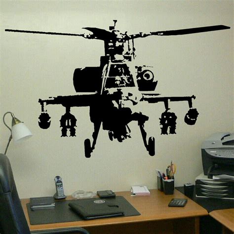 30 new primitive home decor wall decals for bedroom unique 1. XTRA LARGE BANKSY HELICOPTER WALL ART BEDROOM MURAL GIANT ...