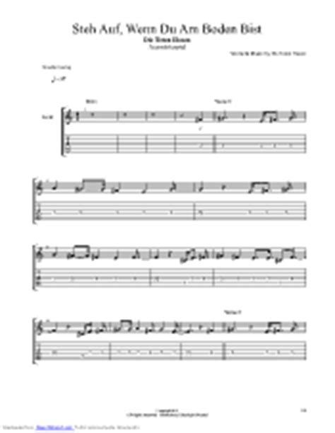 Steh auf, auch wenn du unten liegst! Steh Auf Wenn Du Am Boden Bist guitar pro tab by Die Toten ...