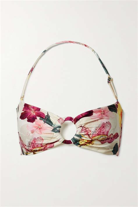 Patbo Hibiscus Floral Print Bandeau Bikini Top Net A Porter