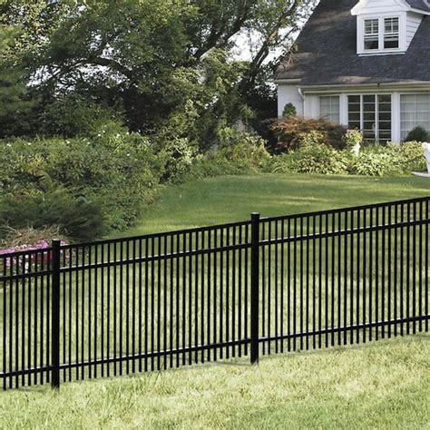 freedom standard york 6 ft h x 6 ft w black aluminum flat top decorative in the metal fence