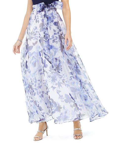 eliza j floral print sash gown macy s