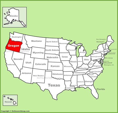 Oregon Location On The Us Map