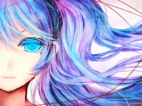 Blue Purple Cyan Hair Cyan Eyes Animecrazy Pinterest Vocaloid