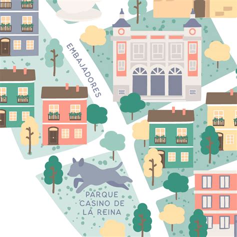 Illustrated Map Of Lavapiés Neighborhood Madrid On Behance
