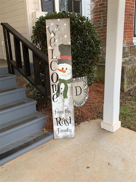 Snowman Porch Signpersonalized Signhand Painted Signporch Etsy