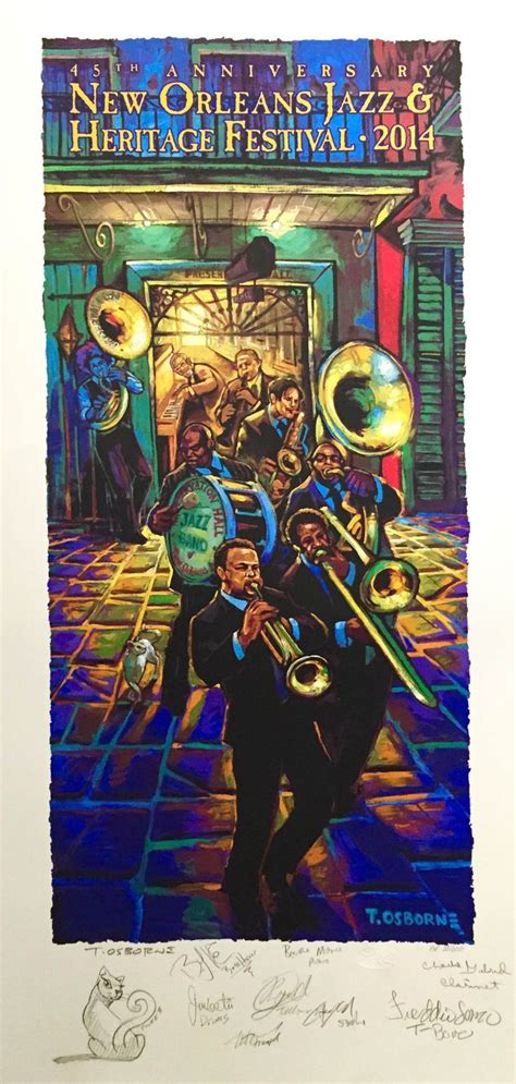 Official 2014 Jazz And Heritage Festival Poster Terrance Osborne Art