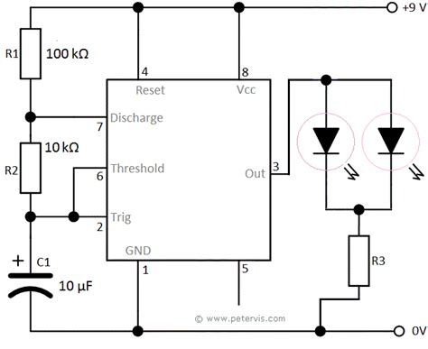 Flashing Led Circuit 555 Timer