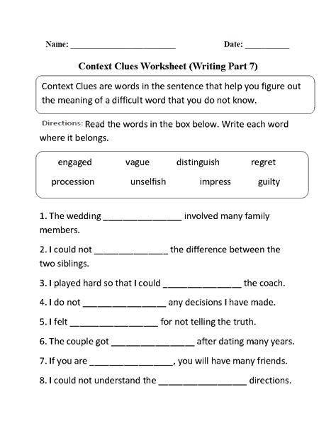 context clues worksheets context clues worksheet writing