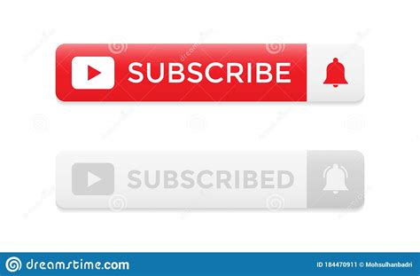 3d Subscribe And Subscribed Button Icon Vector