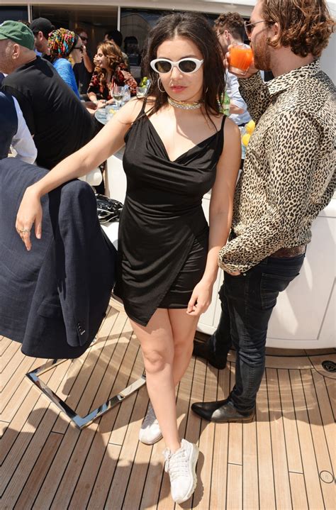 Charli Xcx Braless Pokies And Slight See Through Dress At A Private Luncheon In Cannes