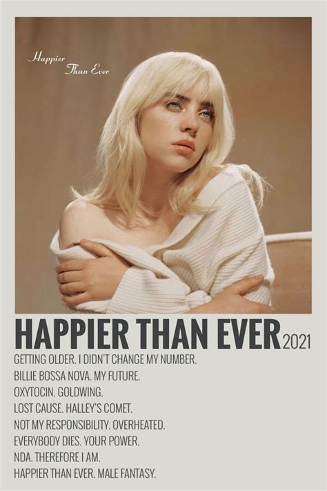 Happier Than Ever Billie Eilish Aesthetic Poster Music Poster Ideas