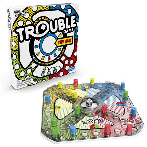 Hasbro Gaming Trouble Board Game for Kids Ages 5 and Up 2-4 Players