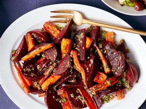Roasted Carrots And Beets With Pecan Pesto Recipe Food Network Kitchen Food Network