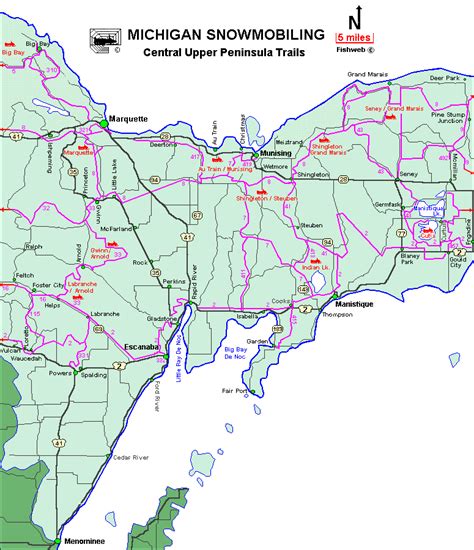 Michigan Snowmobiling Central Upper Peninsula Snowmobile Trail Maps