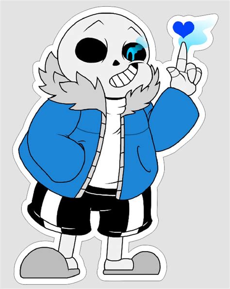 Undertale Vinyl Sticker Sans Finger Blue Hearth By Longtailshop