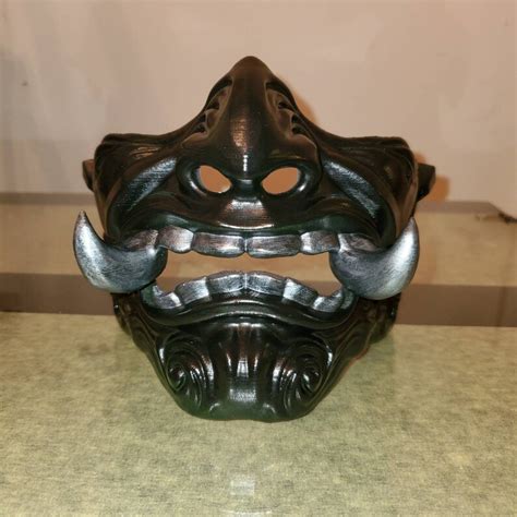 Ghost Of Tsushima Black Glow Oni Mask Etsy