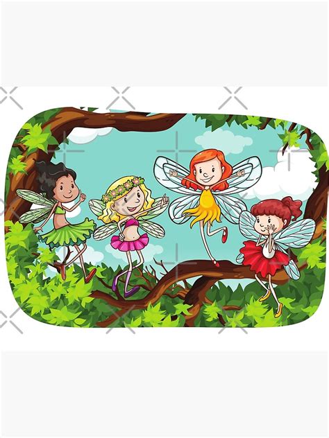 Forest Fairies Making Rules Funny Cartoon Of Magic Fantasy Forest Fairies Poster For Sale By