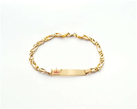 Personalized 14k Gold Name Baby Id Bracelet Baby Bracelet Baby