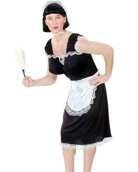 Csw14 Mens French Maid Costume Fancy Dress Up Funny Bucks Hens Outfit