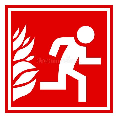 Fire Evacuation Sign Stock Vector Illustration Of Button 38153505