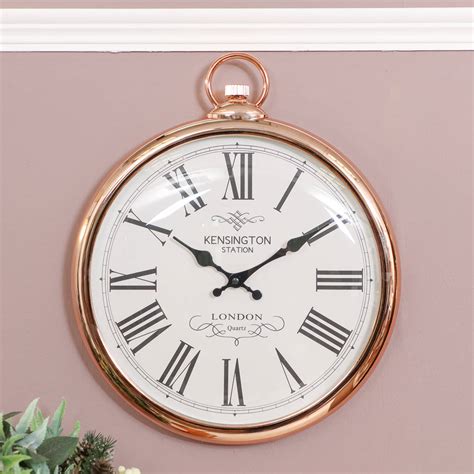 Round Copper Pocket Watch Wall Clock By Dibor
