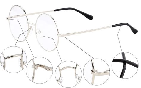 Agstum Retro Round Metal Non Prescription Eyeglasses Frame With Spring
