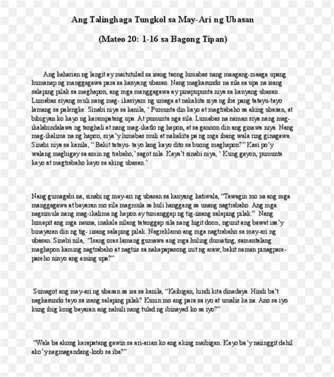 ano ang wakas ng parabulang ang talinghaga tungkol sa may ari ng ubasan brainly ph