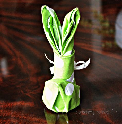 Serendipity Refined Blog Easter Bunny Napkin Fold Tutorial