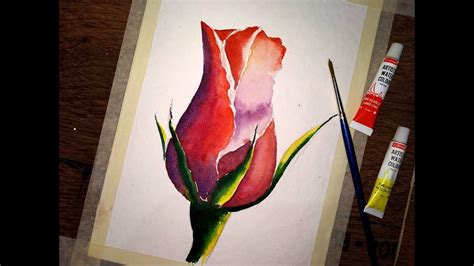 Realistic Rose in Watercolor Painting Tutorial ...