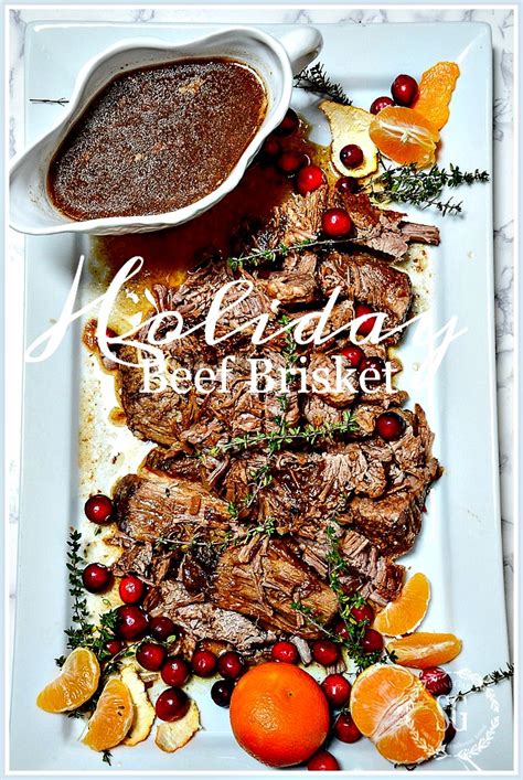Christmas dinner and eating delicious food on the table. HOLIDAY BEEF BRISKET - StoneGable