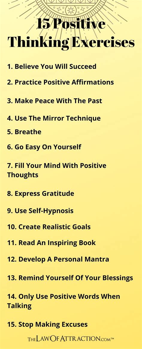 15 Easy Positive Thinking Exercises To Do Positive Thinking Exercises