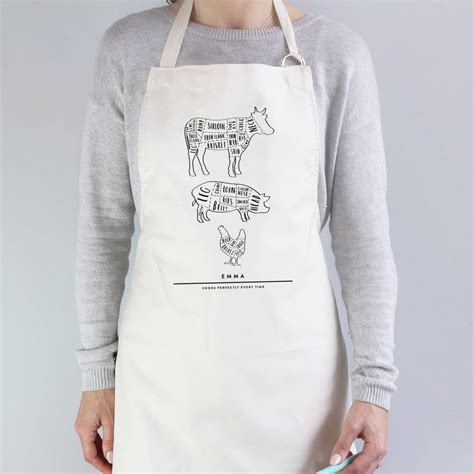 Butcher Cuts Personalised Apron By Old English Company