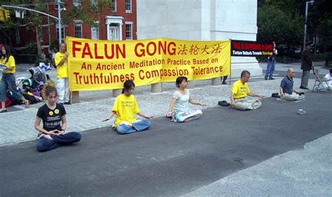Falun Gong Practitioners In Washington Square New York City