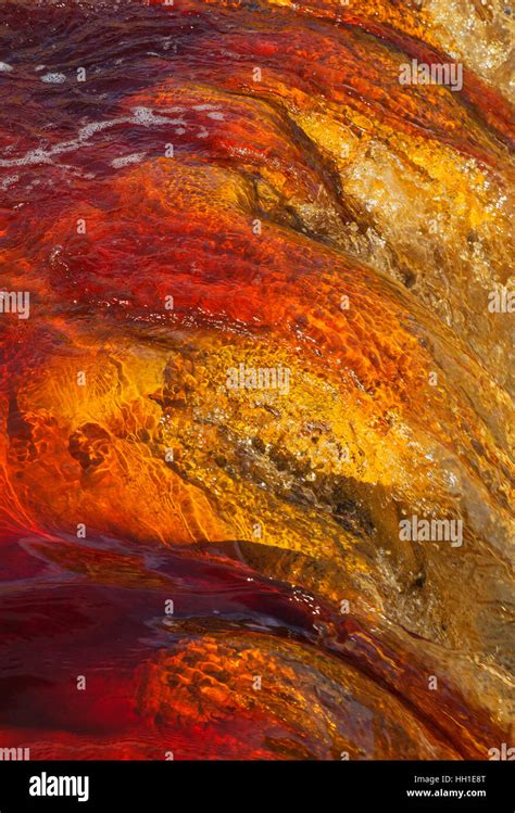 Rio Tinto Red River Detail With Oxidised Iron Minerals In Water